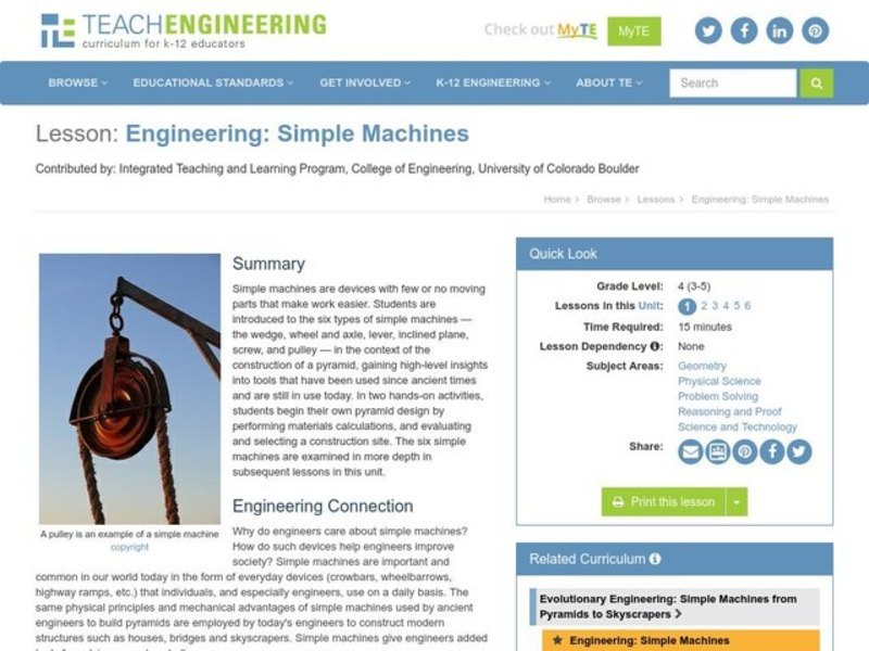 Simple Machines Lesson Plan