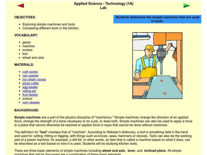 Simple Machines Lesson Plan