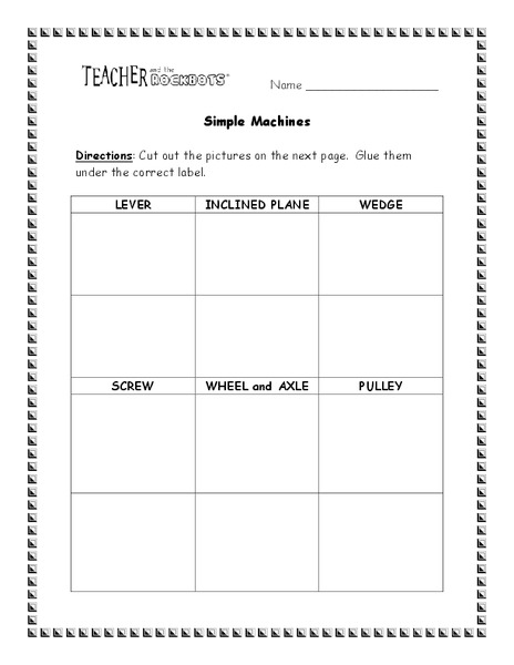 Simple Machines Worksheet