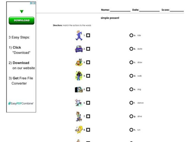 Simple Present Worksheet