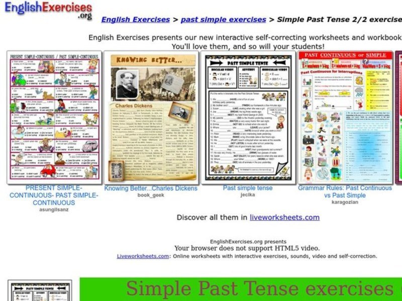 Simple Past Tense Interactive