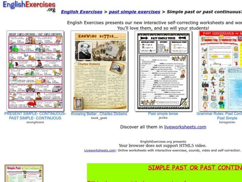 Simple Past or Past Continuous Interactive