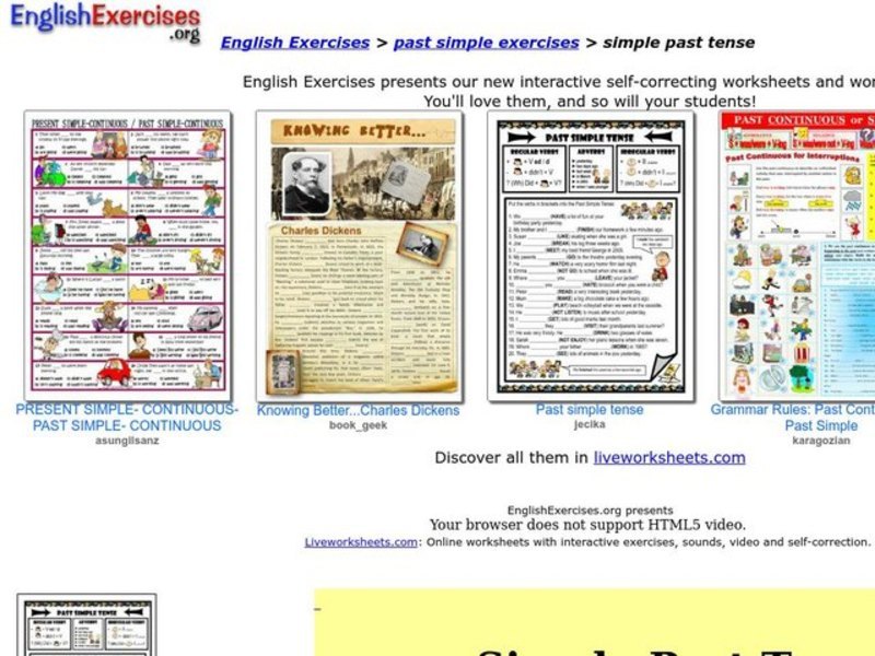 Simple Past Tense Interactive