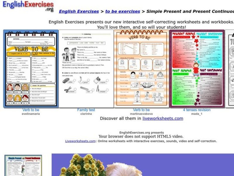 Simple Present and Present Continuous Interactive