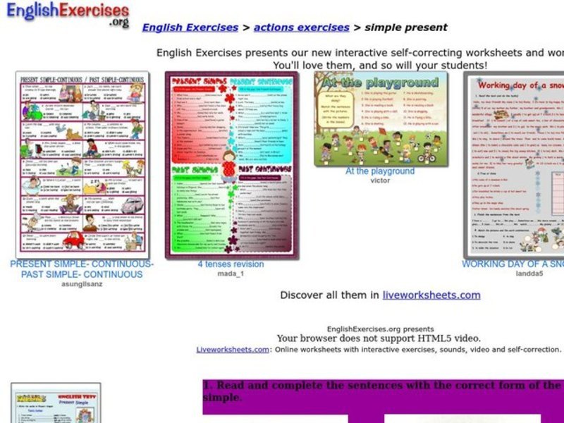 Simple Present Tense Interactive