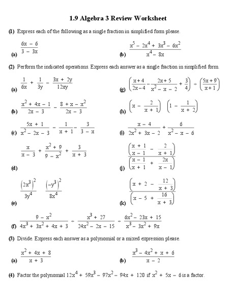 Simplifying Fractions Worksheet
