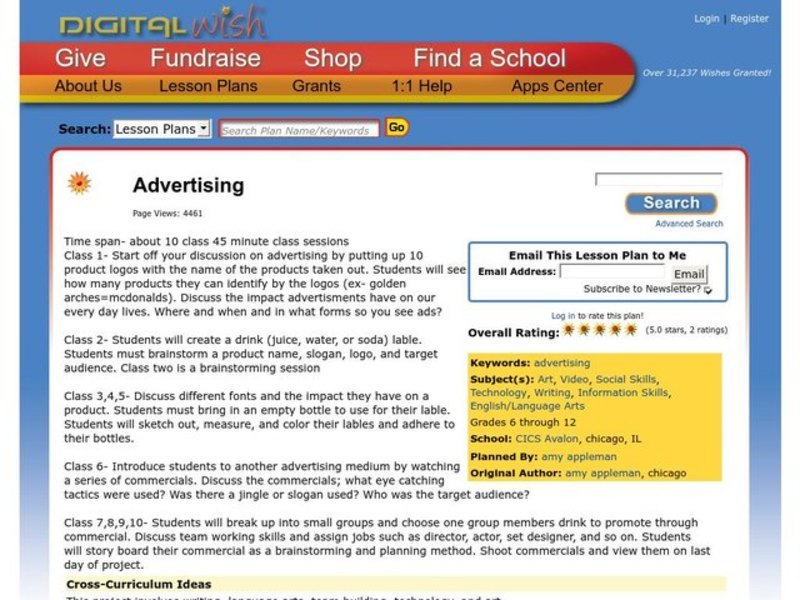 Advertising Lesson Plan