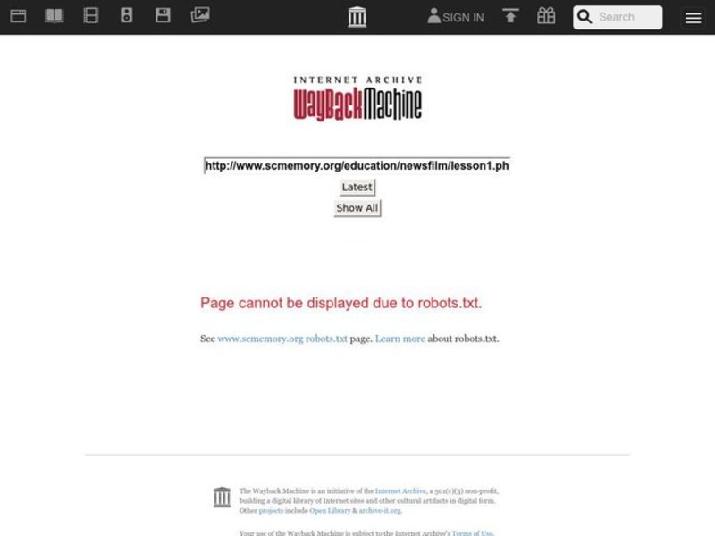 African Americans Seen Through the Eyes of the Newsreel Cameraman Lesson Plan