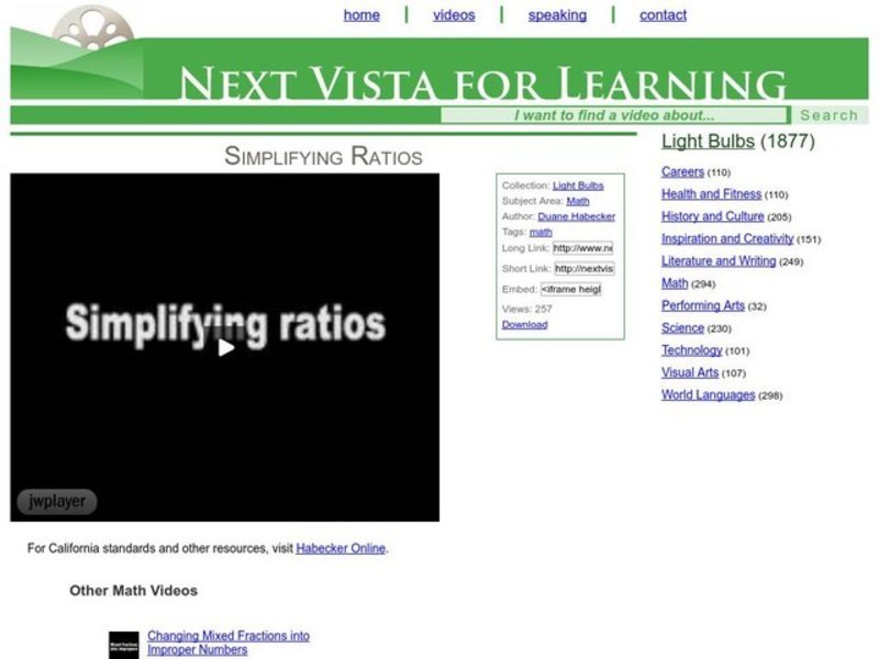 Simplifying Ratios Instructional Video