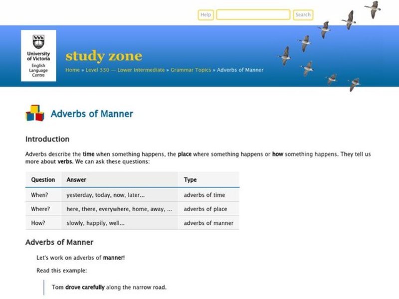 Adverbs of manner Interactive