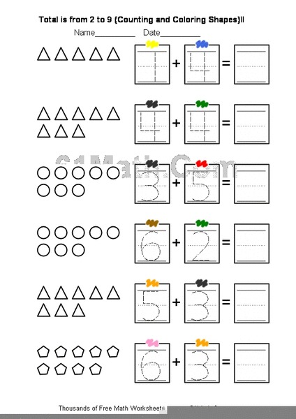 Single Digit Addition Worksheet
