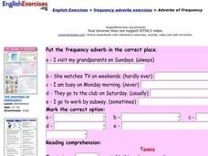 Adverbs of Frequency Interactive