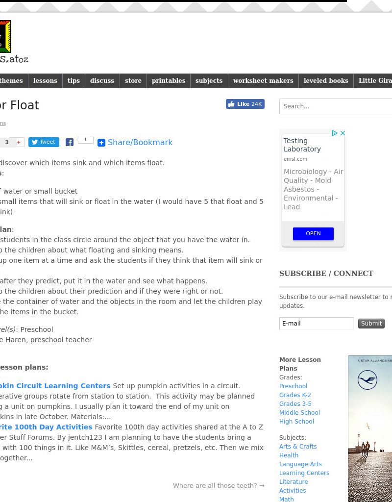 Sink or Float Lesson Plan