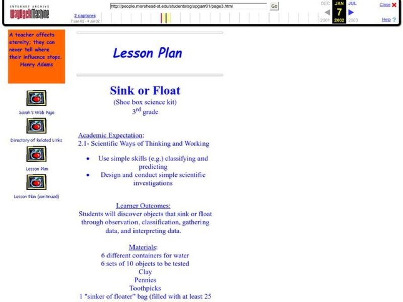 Sink or Float Lesson Plan