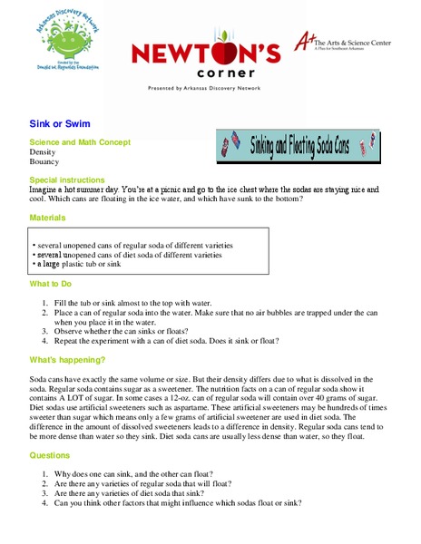 Sink or Swim Lesson Plan