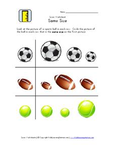 Sizes Worksheet: Same Size Worksheet