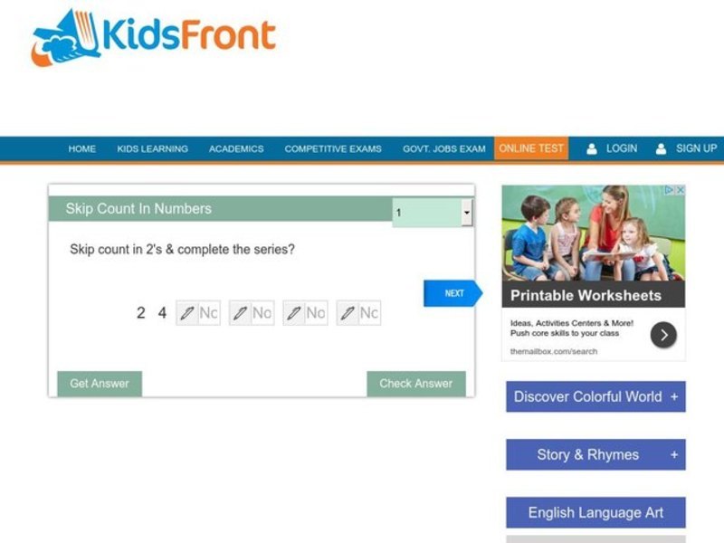 Skip Count In Numbers Interactive