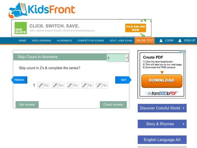 Skip Count In Numbers Interactive