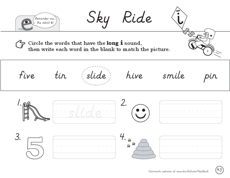 Sky Ride Worksheet