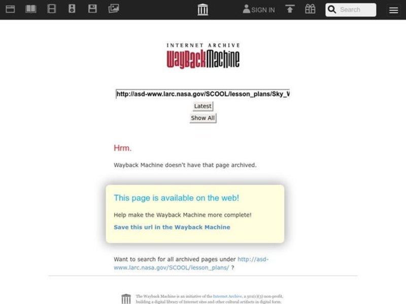 Sky Watching Lesson Plan