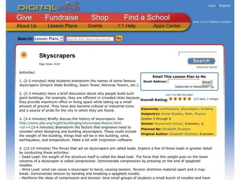 Skyscrapers Lesson Plan