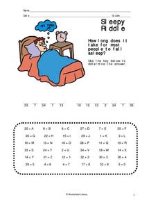Sleepy Riddle Worksheet