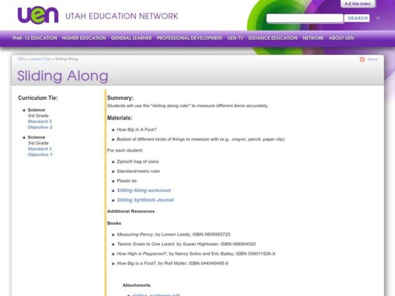 Sliding Along Lesson Plan