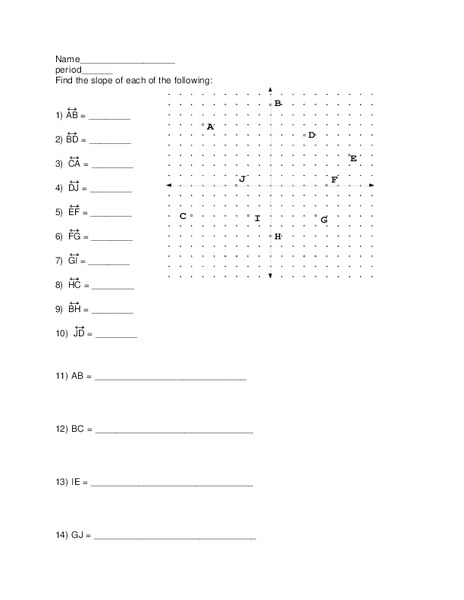 Slope Worksheet