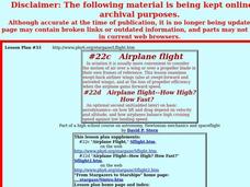 Airplane Flight Lesson Plan