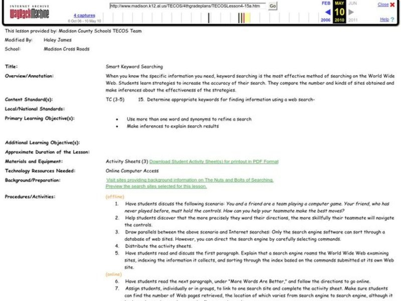 Smart Keyword Searching Lesson Plan