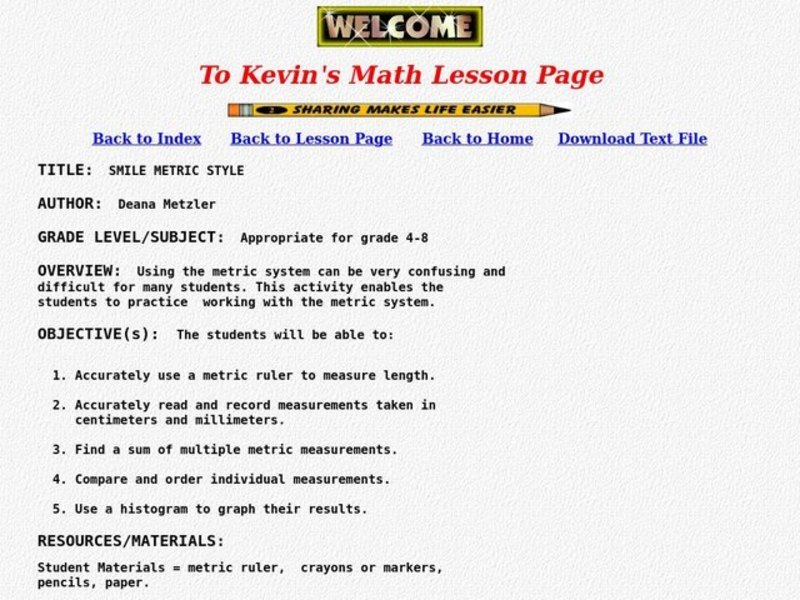 Smile Metric Style Lesson Plan
