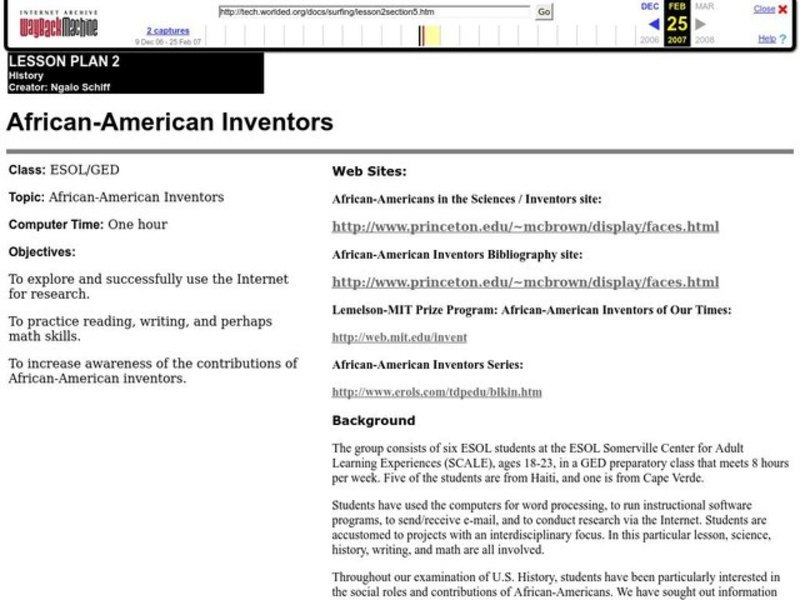 African-American Inventors Lesson Plan