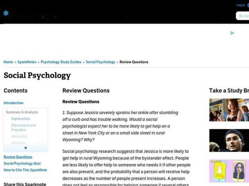 Social Psychology Worksheet