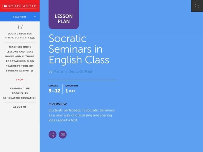 Socratic Seminars in English Class Lesson Plan