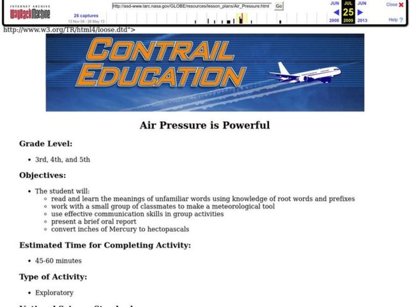 Air Pressure is Powerful Lesson Plan