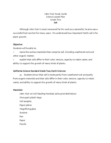 Soil Lesson Plan
