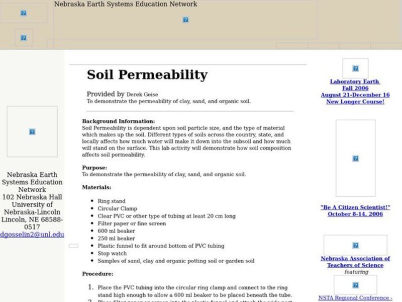 Soil Permeability Lesson Plan
