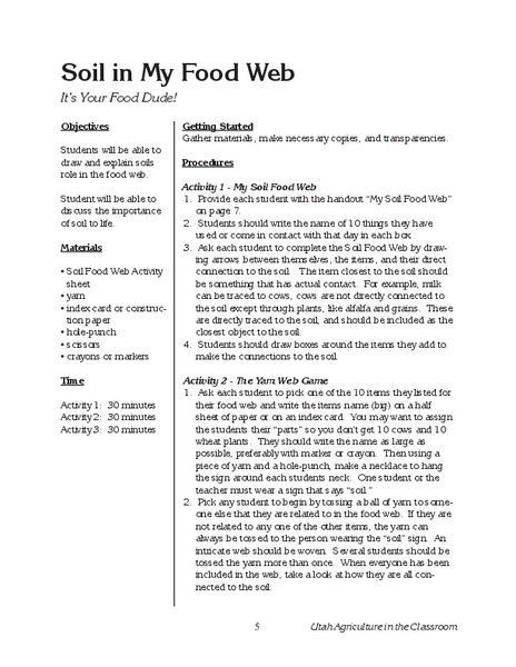 Soil in My Food Web Lesson Plan
