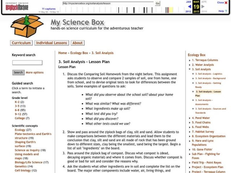 Soil Analysis Lesson Plan