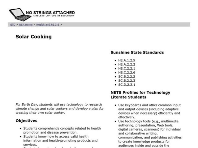 Solar Cooking Lesson Plan