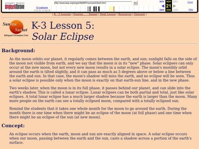 Solar Eclipse Lesson Plan