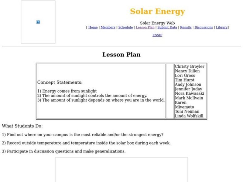 Solar Energy Lesson Plan