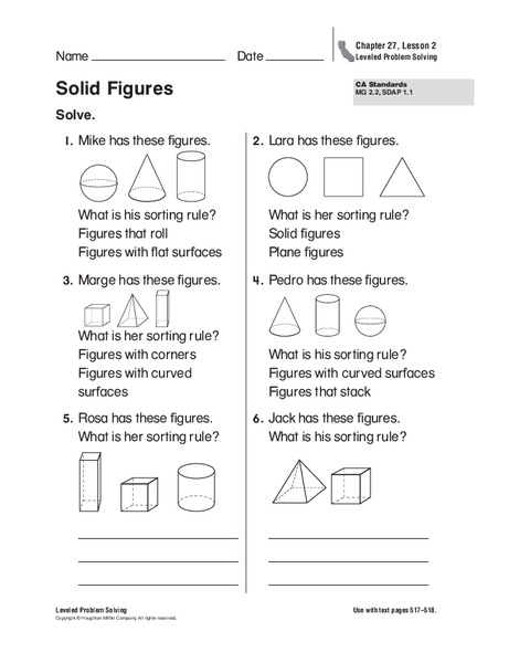 Solid Figures Worksheet