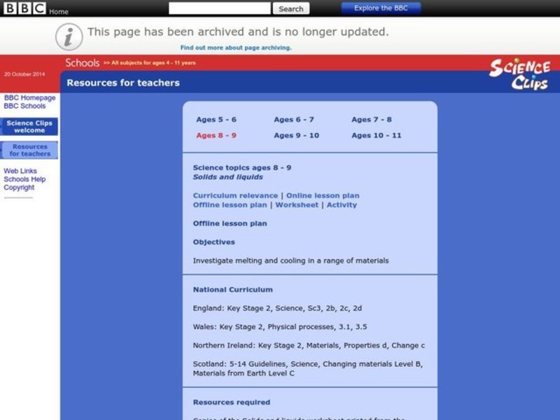 Solids And Liquids Lesson Plan