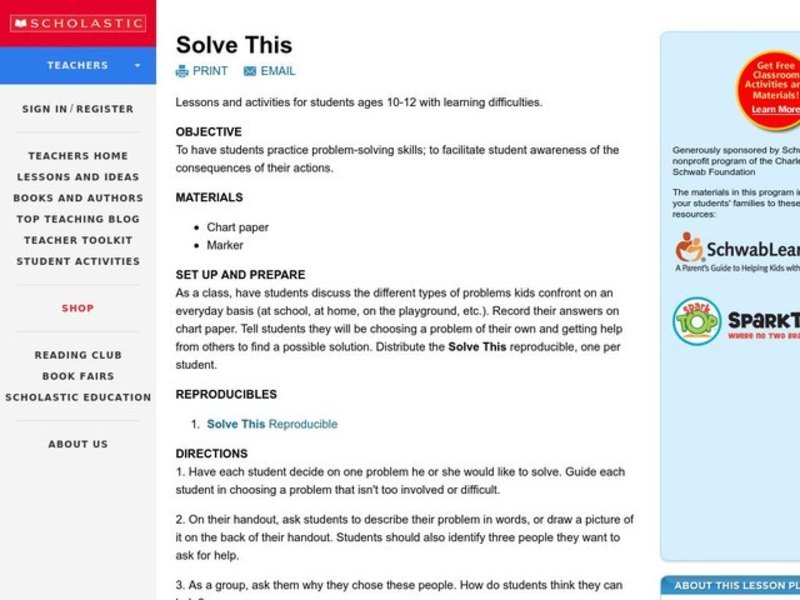 Solve This Lesson Plan