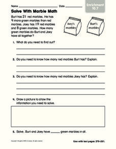 Solve With Marble Math Worksheet