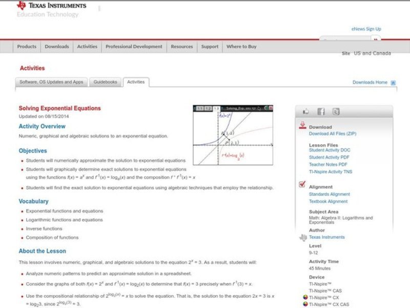 Solving Exponential Equations Lesson Plan
