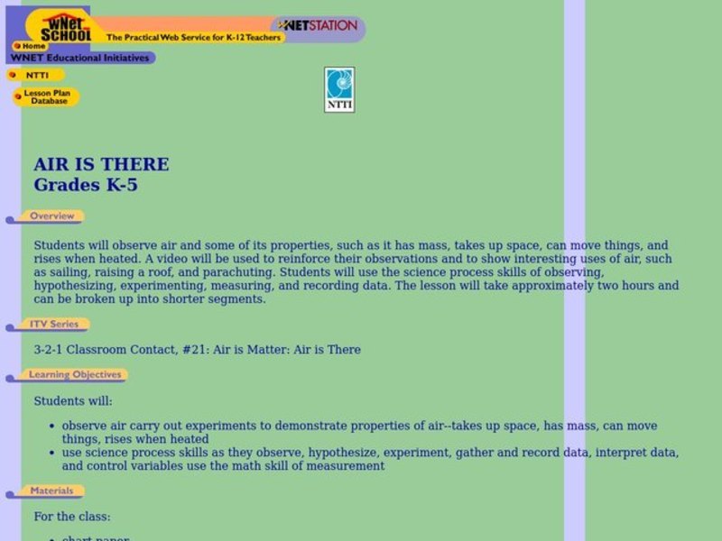 Air Is there Lesson Plan