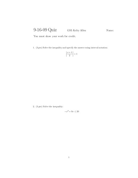 Solving Inequalities Worksheet