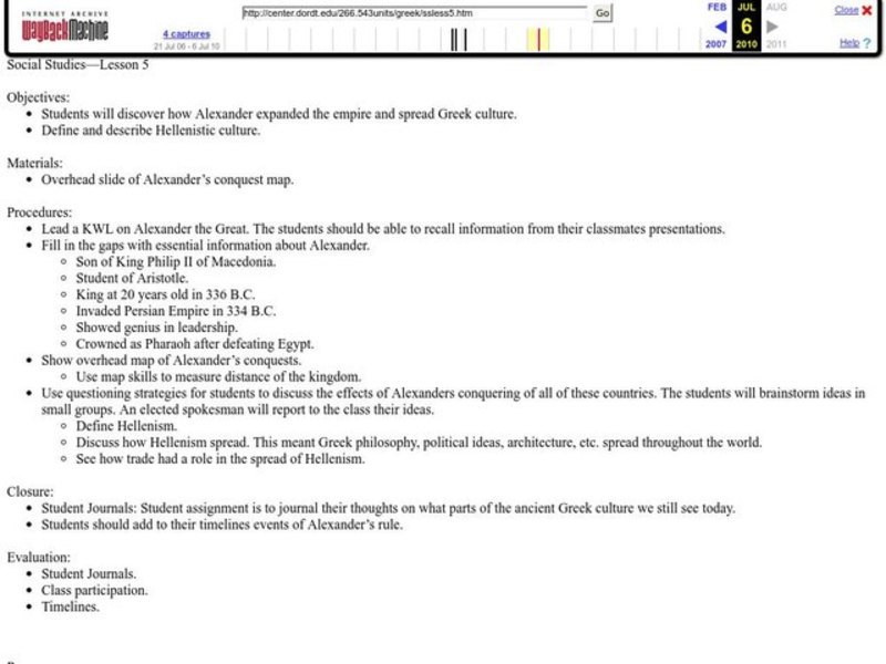 Alexander the Great Lesson Plan